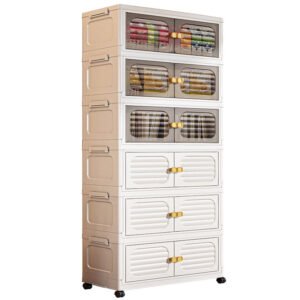 2 Tier Space-Saving Foldable Storage Cabinets – Versatile Organizer for Living Room Toys, Kitchen Snacks & Household Essentials