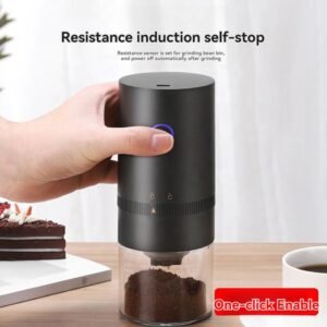 Portable USB Rechargeable Mini Coffee Grinder – Compact & Cordless Electric Bean Grinder for Fresh Coffee